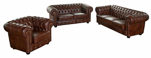 Leather sofa furniture set sofa couch upholstery 3+2+1 Chesterfield seating set new
