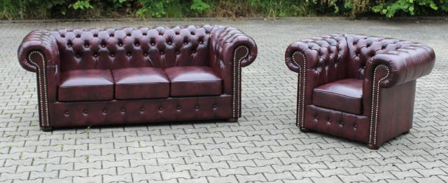 Sofa set 3+1 Chesterfield sofa couch leather sofa set English set