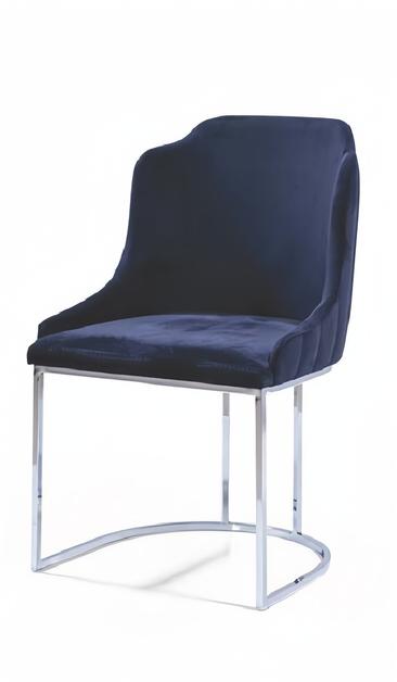 Upholstered chair Modern Design Fabric Chair Blue Dining Room Luxury Furniture