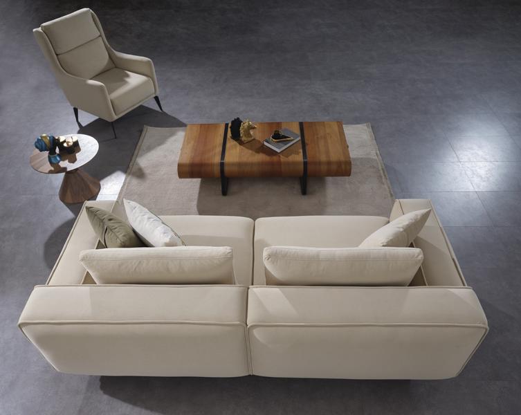Elegant Living Room Set Beige 3-Seater Sofa with Armchair Design Sofa Couch New