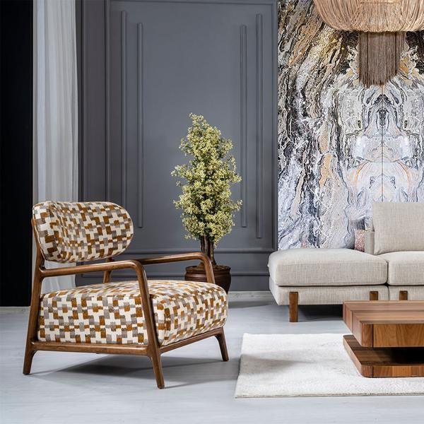 Club chair Comfortable chair Retro hotel furniture upholstered single seat lounge area