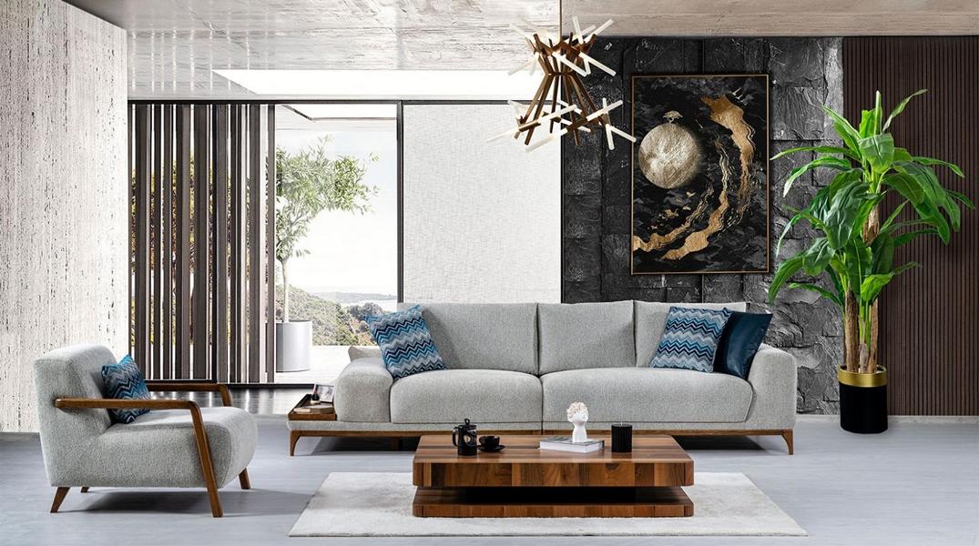 Sofa living room set upholstered set sofa combination seating set 4+1