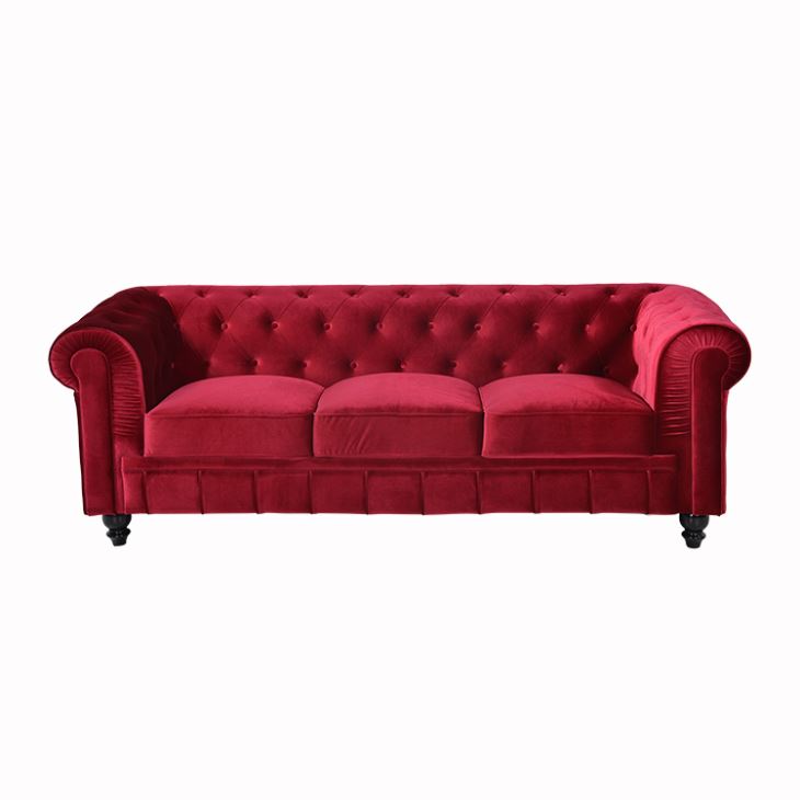 jvmoebel ® - Leather Sofa Couch - Red Upholstered Three-Seater Couch Set New