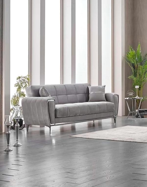 Couch three-seater upholstered sofa 3-seater fabric sofa gray sofa design