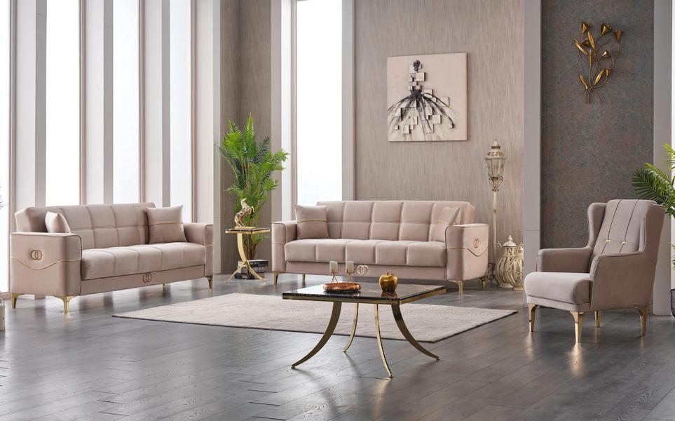 Complete couch set three-seater chair 3-piece fabric sofa couches seat cushions