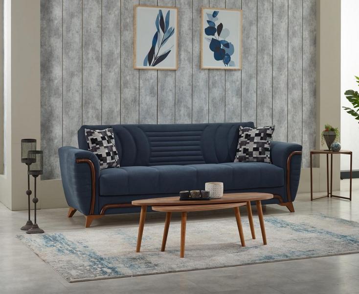Couch Sofa 3 Seater Three-Seat Sofa Fabric Sofa Couches Blue