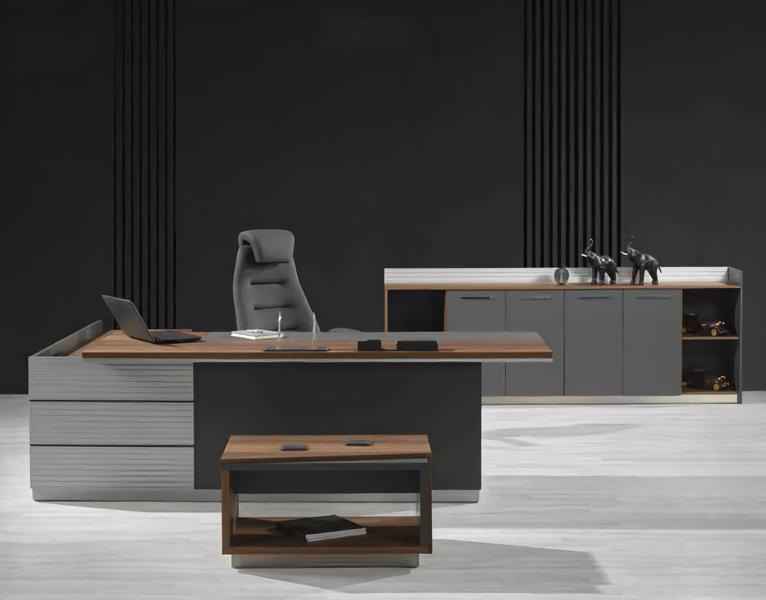 Home Office Set Coffee Table Desk Sideboard Gray Office Wooden Furniture