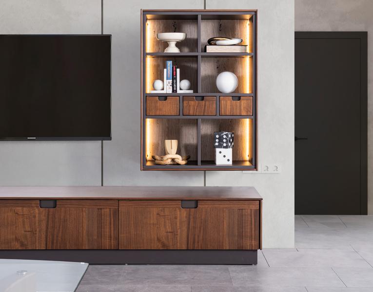 Designer wall unit modern design living room luxury furniture wall shelves new