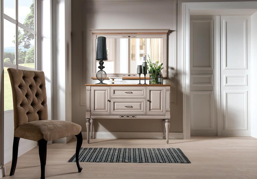 Complete Furniture Luxurious Sideboard with Mirror Stylish Wooden Furniture
