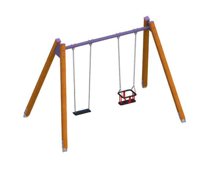 Swing Adventure Playground Balance Beam Seesaw Recreational Area Swinging Animal