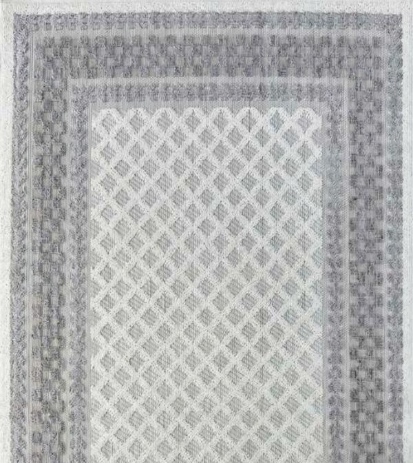 Geometric rug living room rug blue border ornament short pile