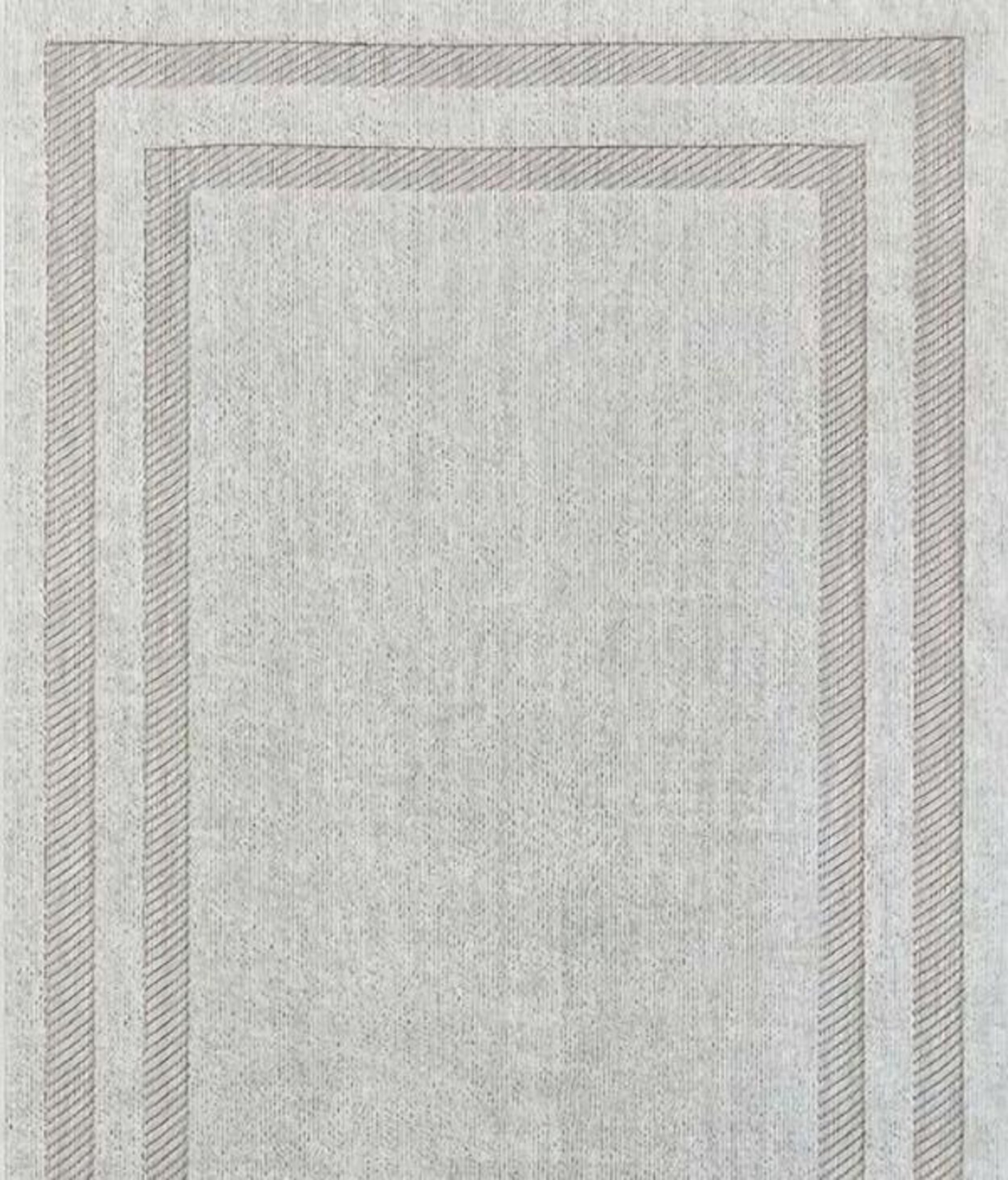 Living room rug short pile geometric design border ornament gray