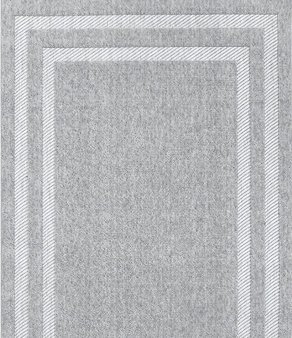 Living room hallway carpet short pile geometric design border design gray