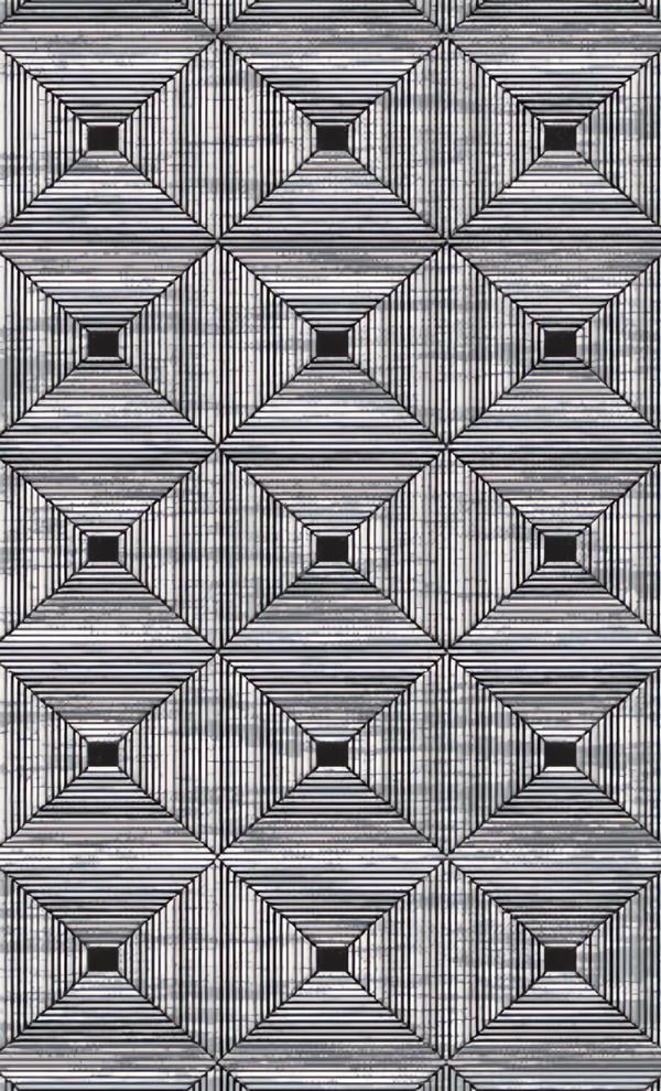 Designer rug modern geometric black 3D effect living room