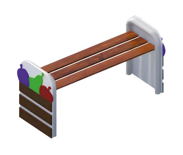 Playground play area children bench park children\'s zone seating bench 125x50