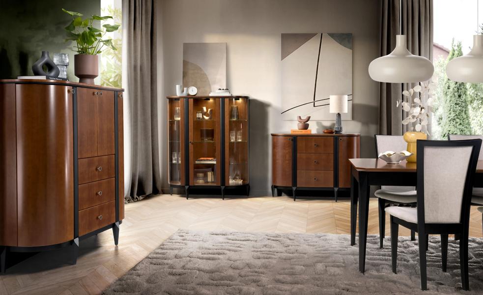 Living Room Set Wooden Furniture Cabinet Display Stylish Chest of Drawers Complete 3-piece