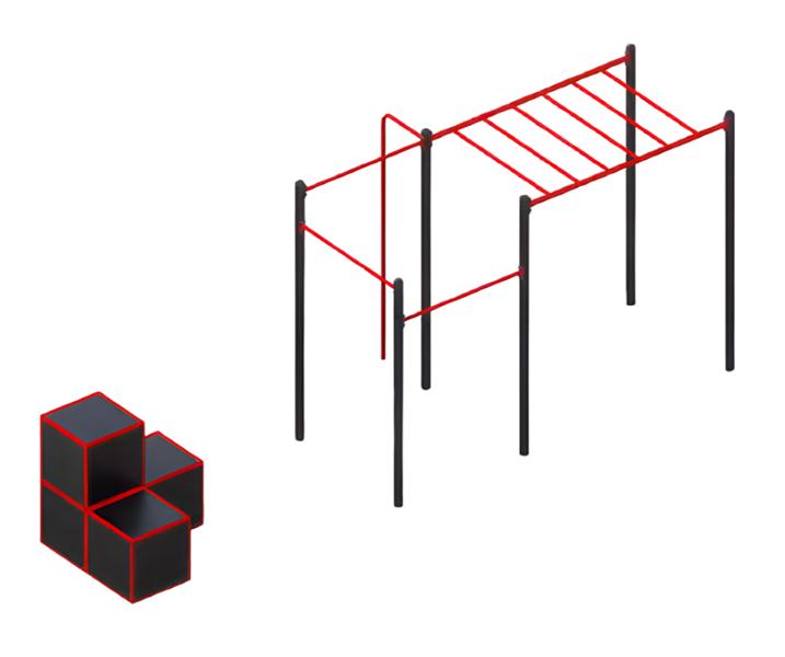 Training module street sports equipment pull-up bars slacklines shoulder muscles