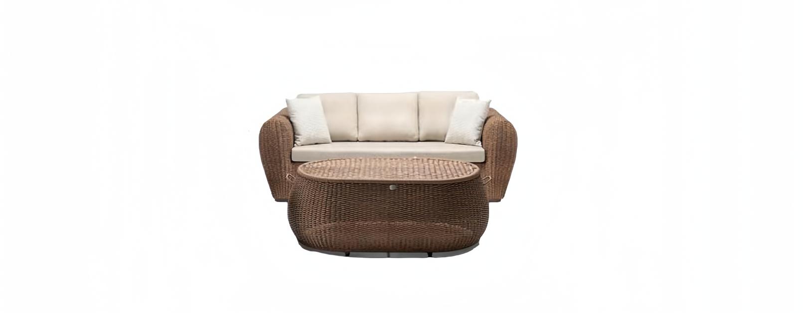 Sofa 3-seater coffee table set sofas three-seater rattan table luxury modern