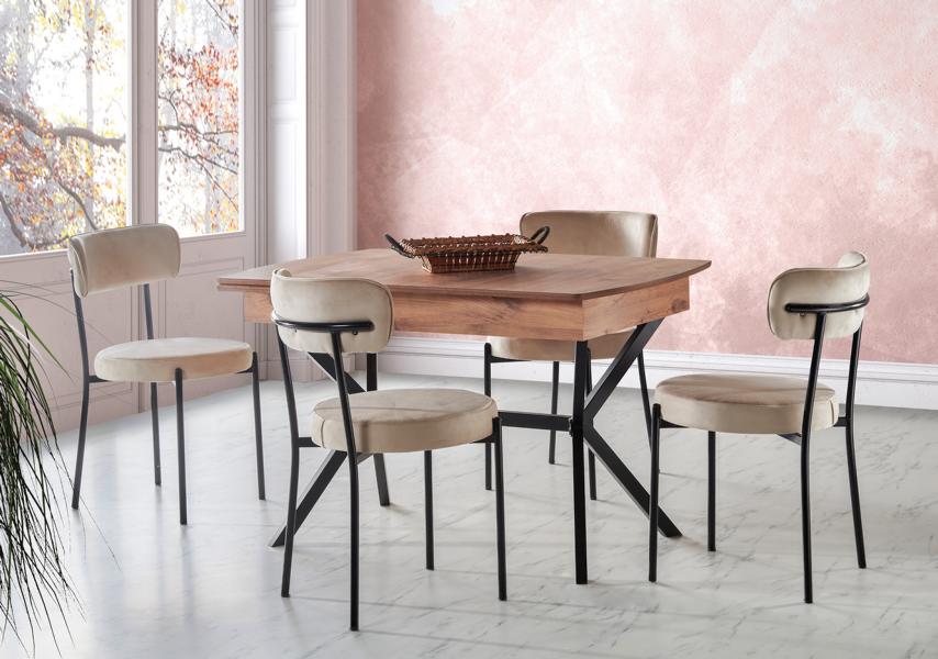 High-quality complete dining table 4 chairs luxury dining room furniture brown luxury