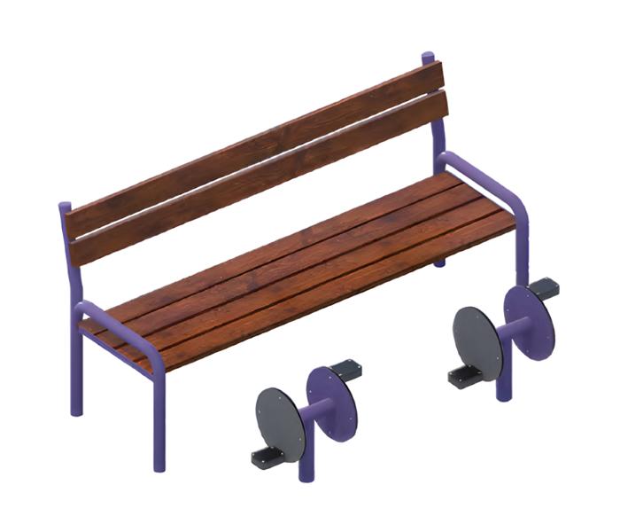 Street sports equipment Bench press bench Quadriceps trainer Horizontal leg press Stepper