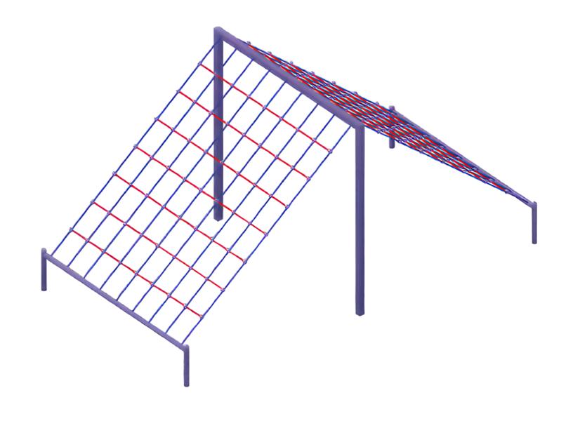 Rope climbing device adventure ropeway suspended rope climber rope play device net cone