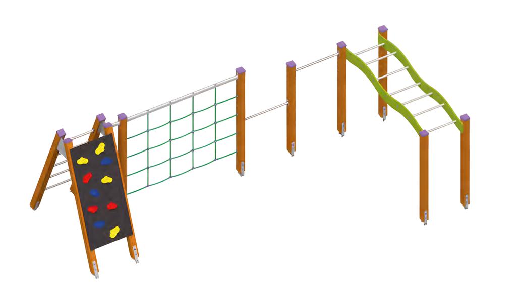Playground balance course suspension bridge training equipment horizontal bar adventure land