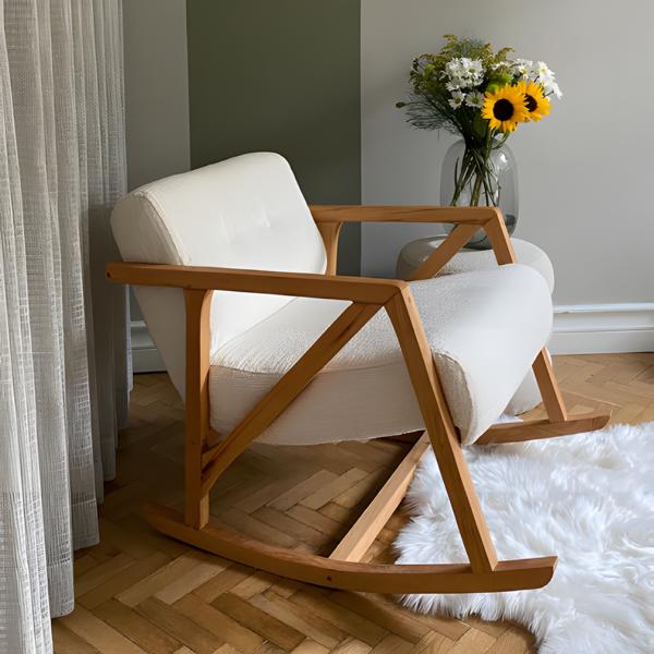 Living room upholstered armchair single chair fabric white design