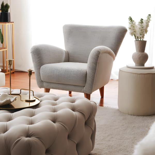 Armchair Single Seat Living Room Seat Design Fabric Gray
