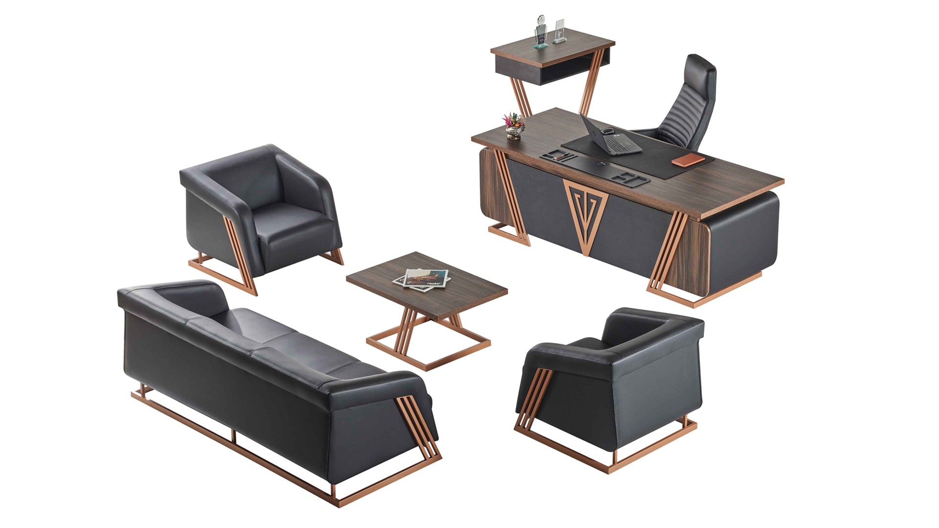 Desk seating furniture side table coffee table black office equipment