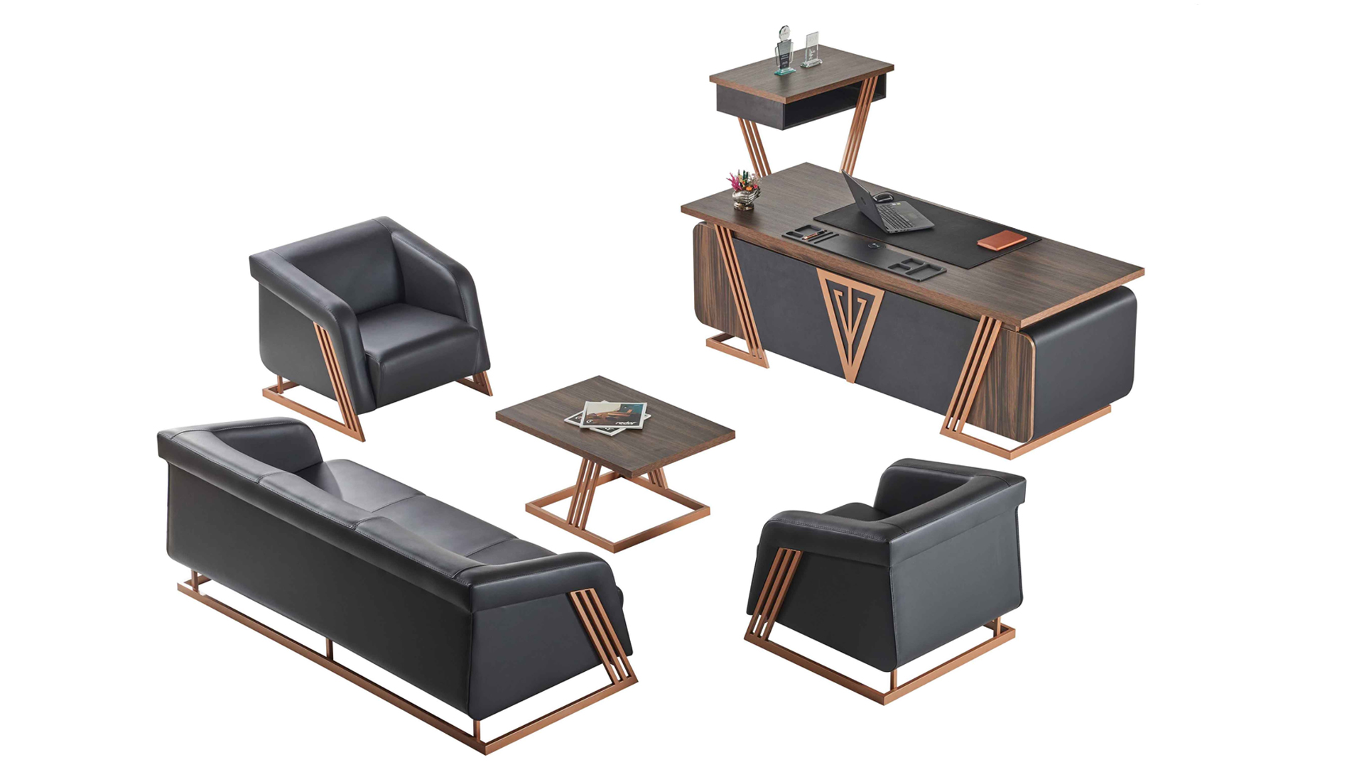 Home office set office furniture desk side table leather sofas