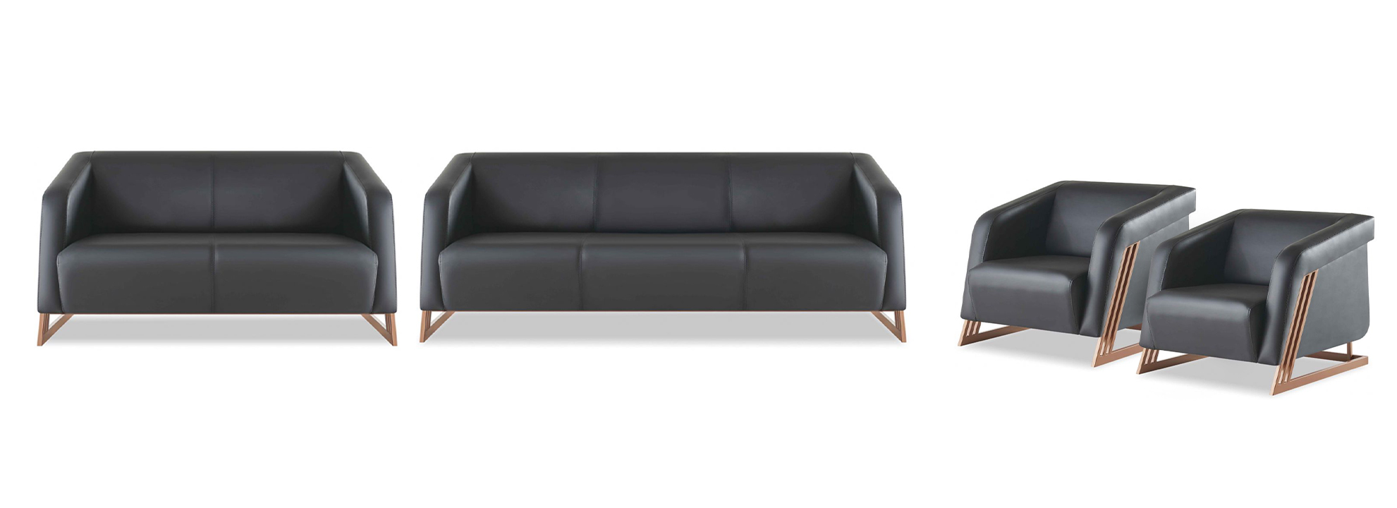 Sofas leather sofas couch 3-seater 2-seater armchair seating furniture complete black