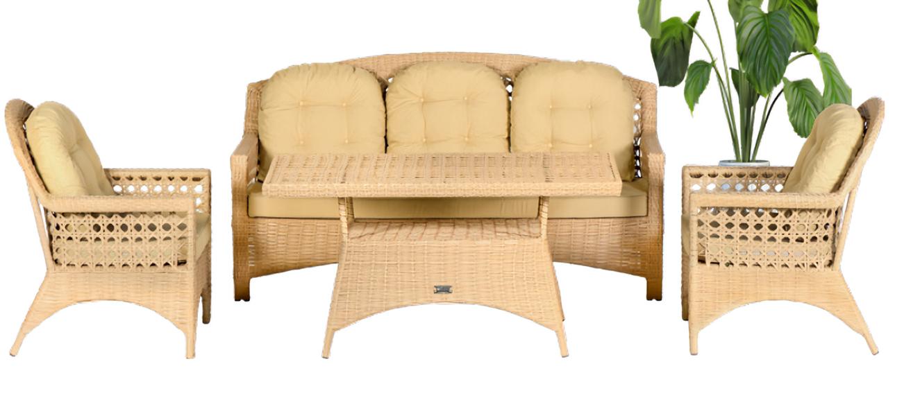 Garden Furniture Set 4 pieces Sofa Set Terrace Sofa Coffee Table User-Friendliness