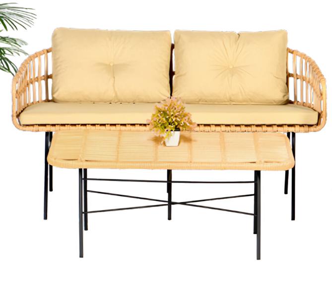 Sofa 2-seater coffee table garden furniture set sofa set table veranda seating groups