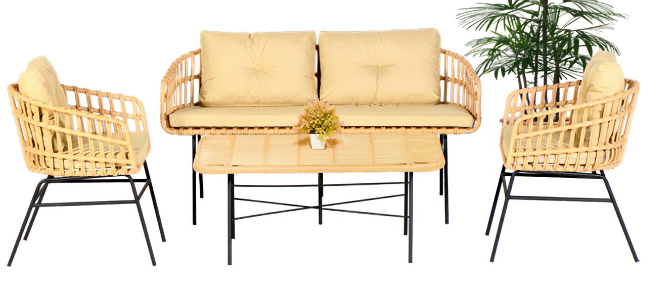 Garden furniture seating furniture sofa set terrace table sofa couch 4-piece set modern