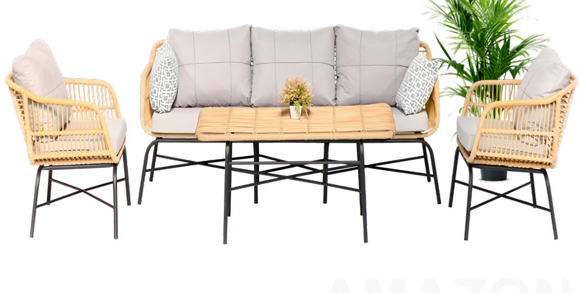 Garden furniture Garden seating furniture sofa set three-seater sofa armchair dining table set