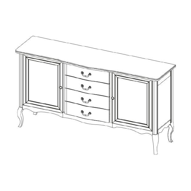 Solid wood cabinet handmade classic chest of drawers - Model PR-K3