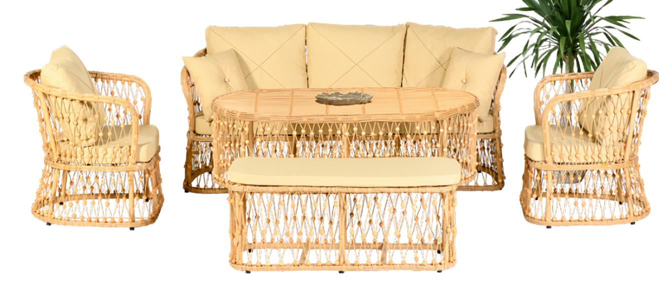 5-piece garden furniture sofa set sofa armchair coffee table bench modern veranda luxury new