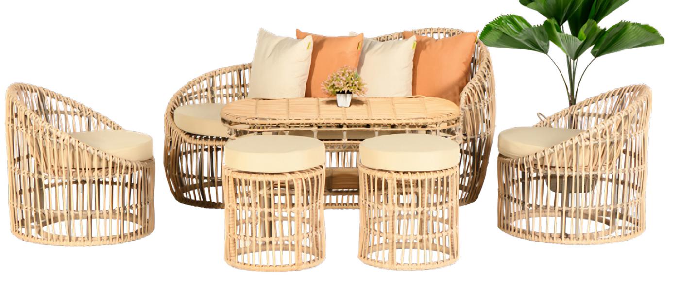 Garden furniture sofa set table stool armchair veranda seating groups dining table sofa