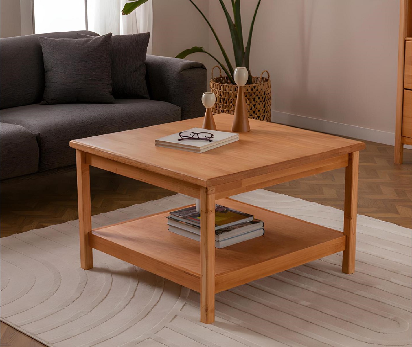 Brown coffee table designer living room wooden side table