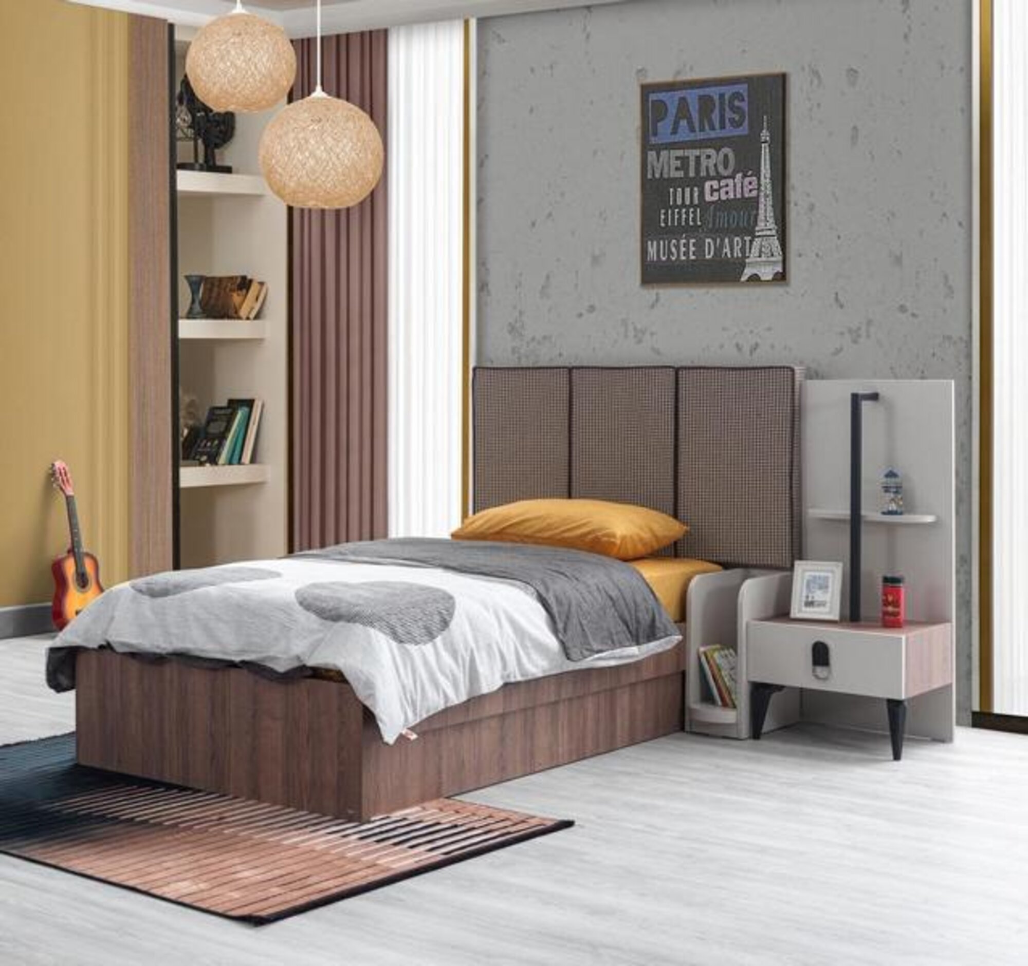 Children\'s furniture children\'s bed nightstand luxurious wood top-quality furniture brown