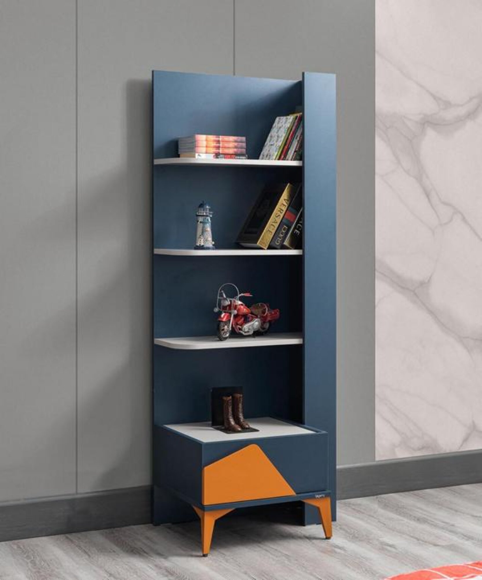 Regal cabinet bookshelf cabinets multipurpose top-quality furniture blue modern