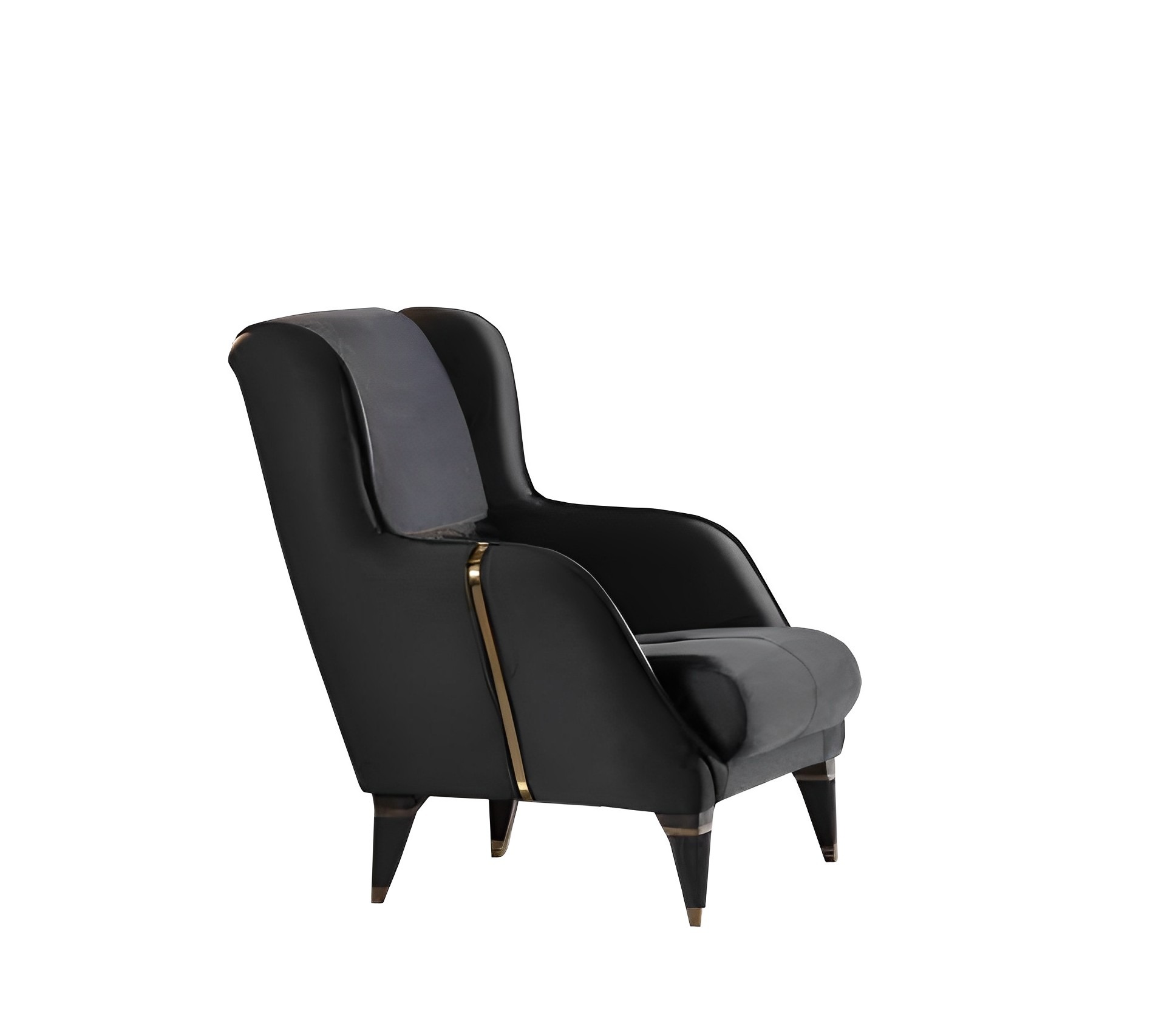 Armchair 1 seater Living room Modern design Elegant furniture Black Luxury