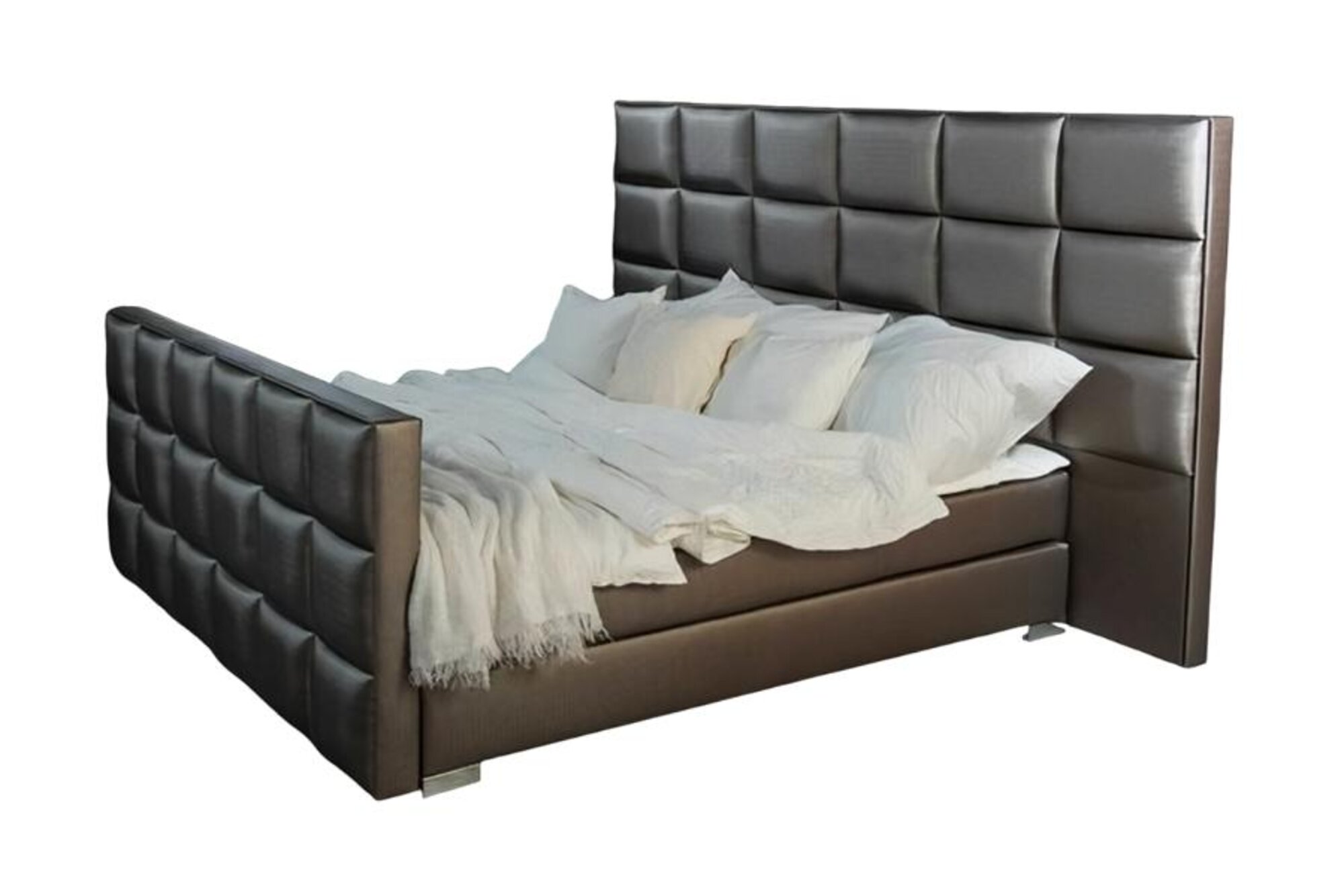 Double bed bedroom 180 cm mattress black modern style high quality