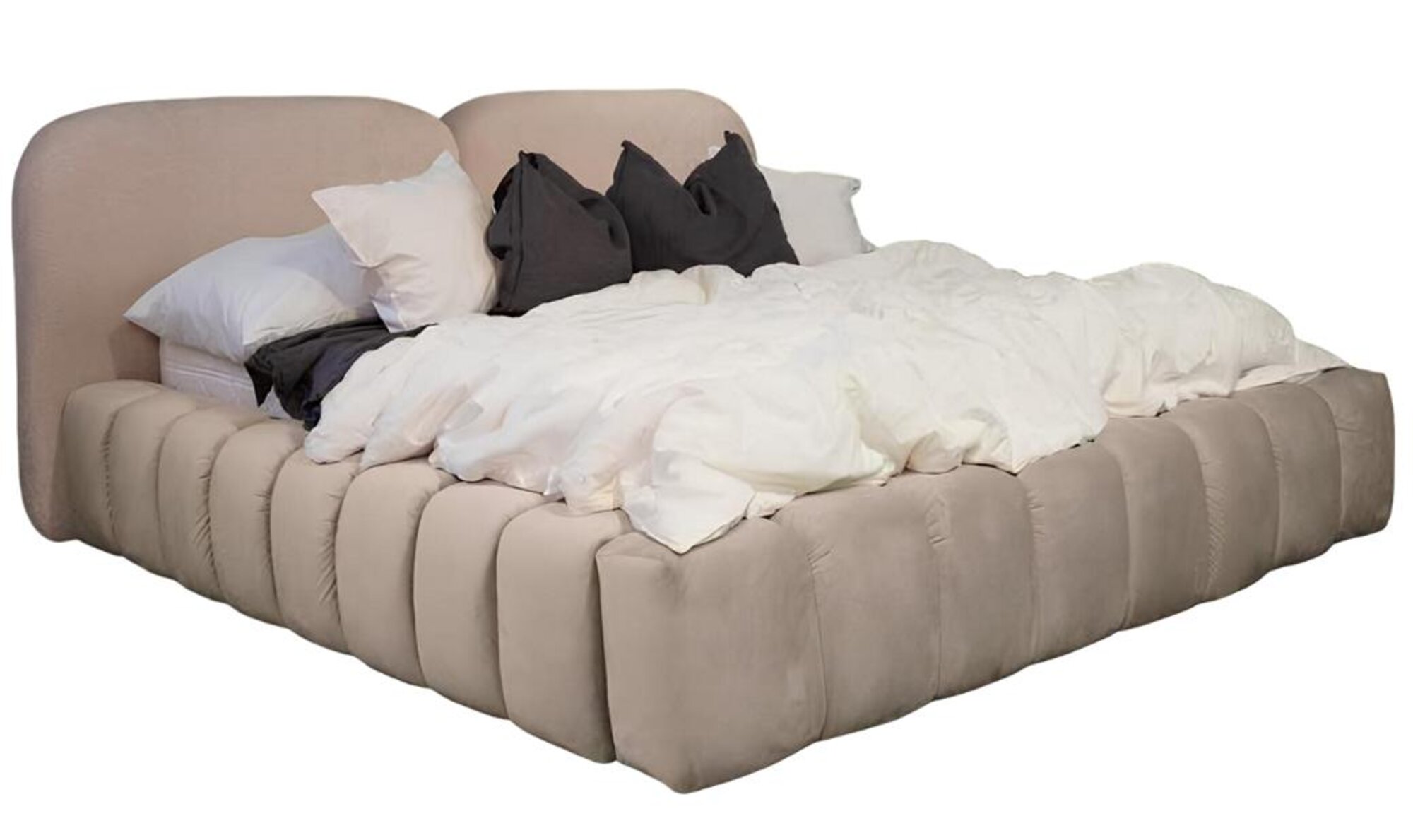 Bed double bed bedroom 180 cm mattress beige modern style high quality