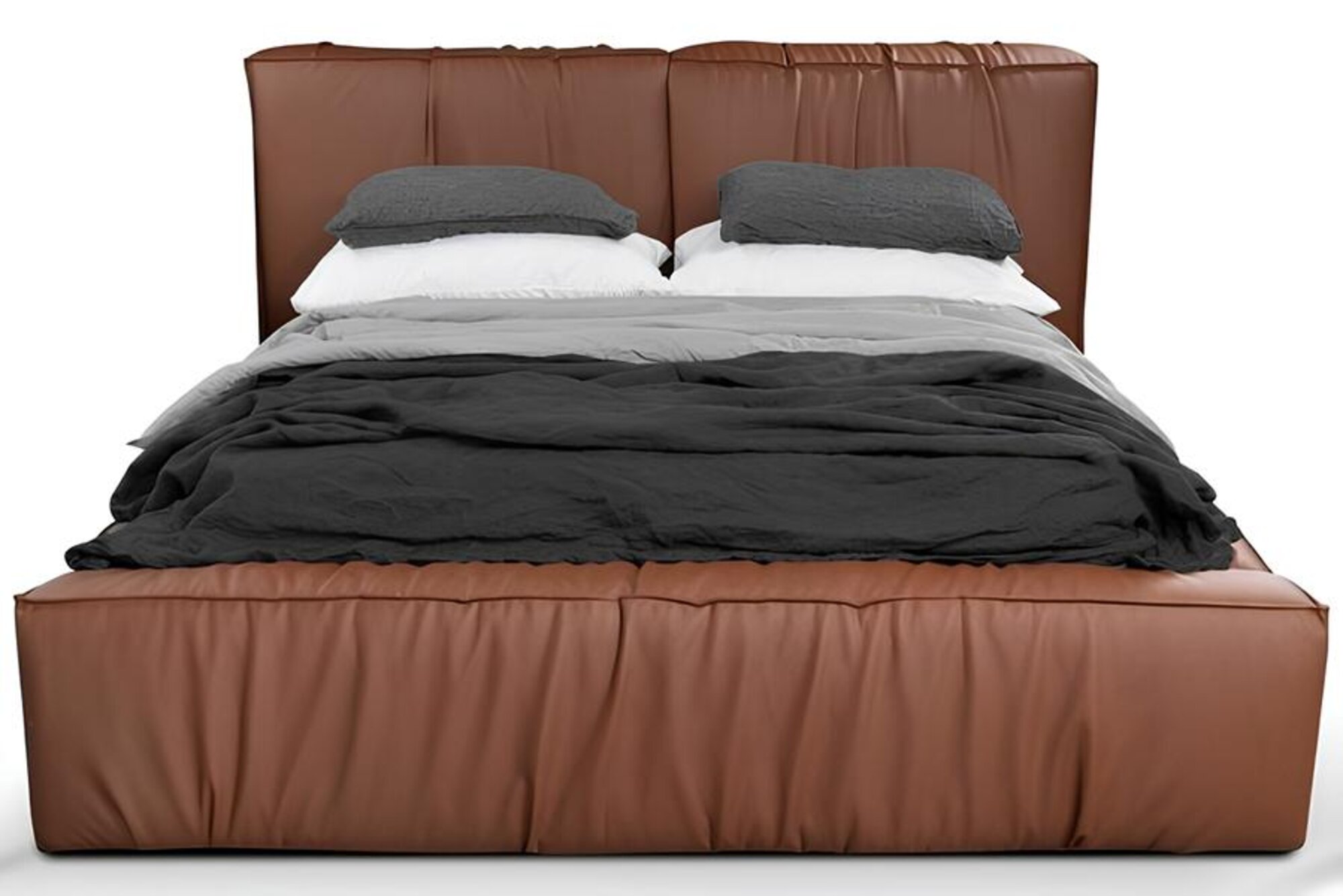Bedroom bed double bed 180cm mattress brown modern style high quality