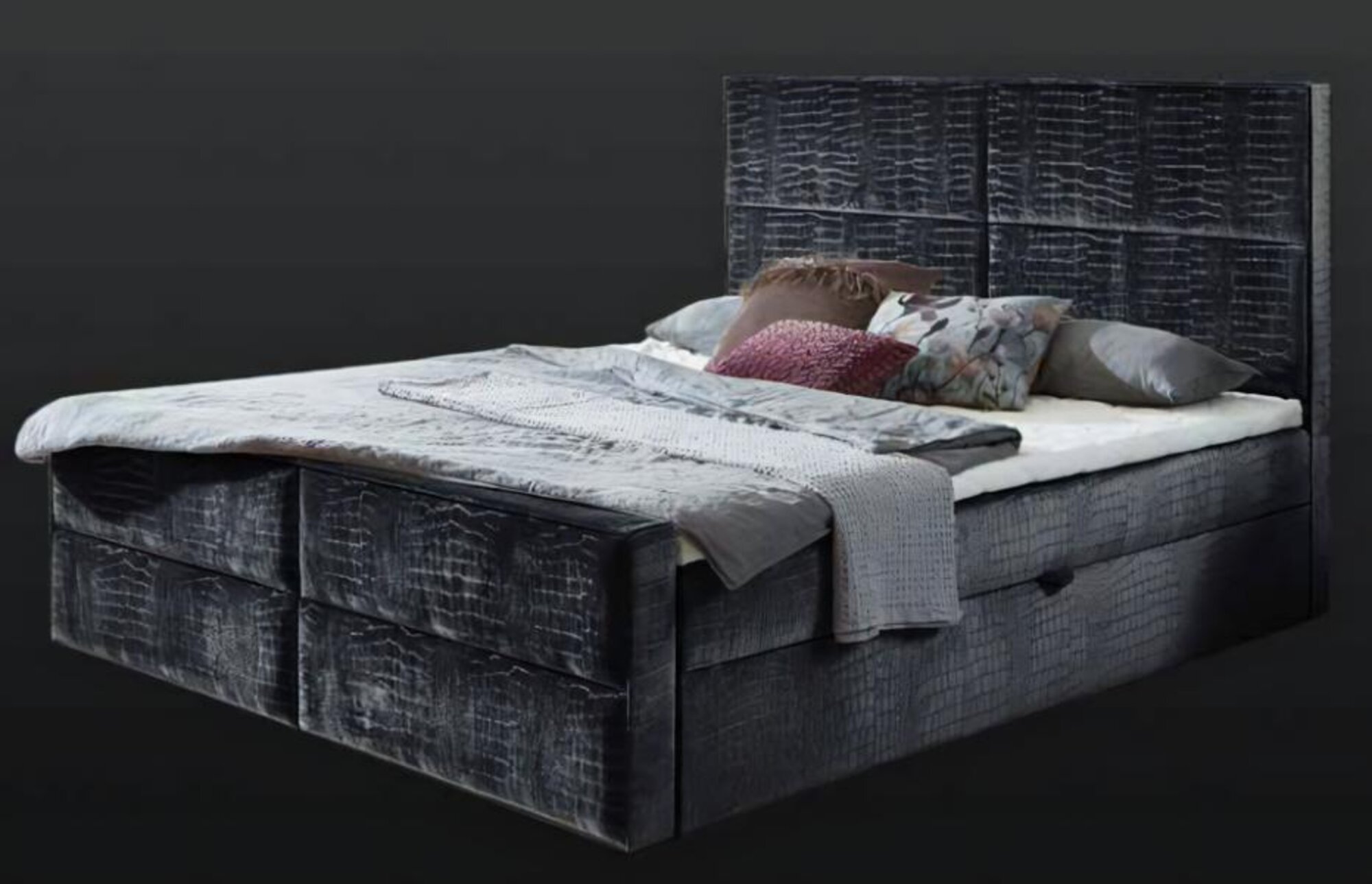 Luxury double bed 180cm bedroom bed modern furniture wood grey quality