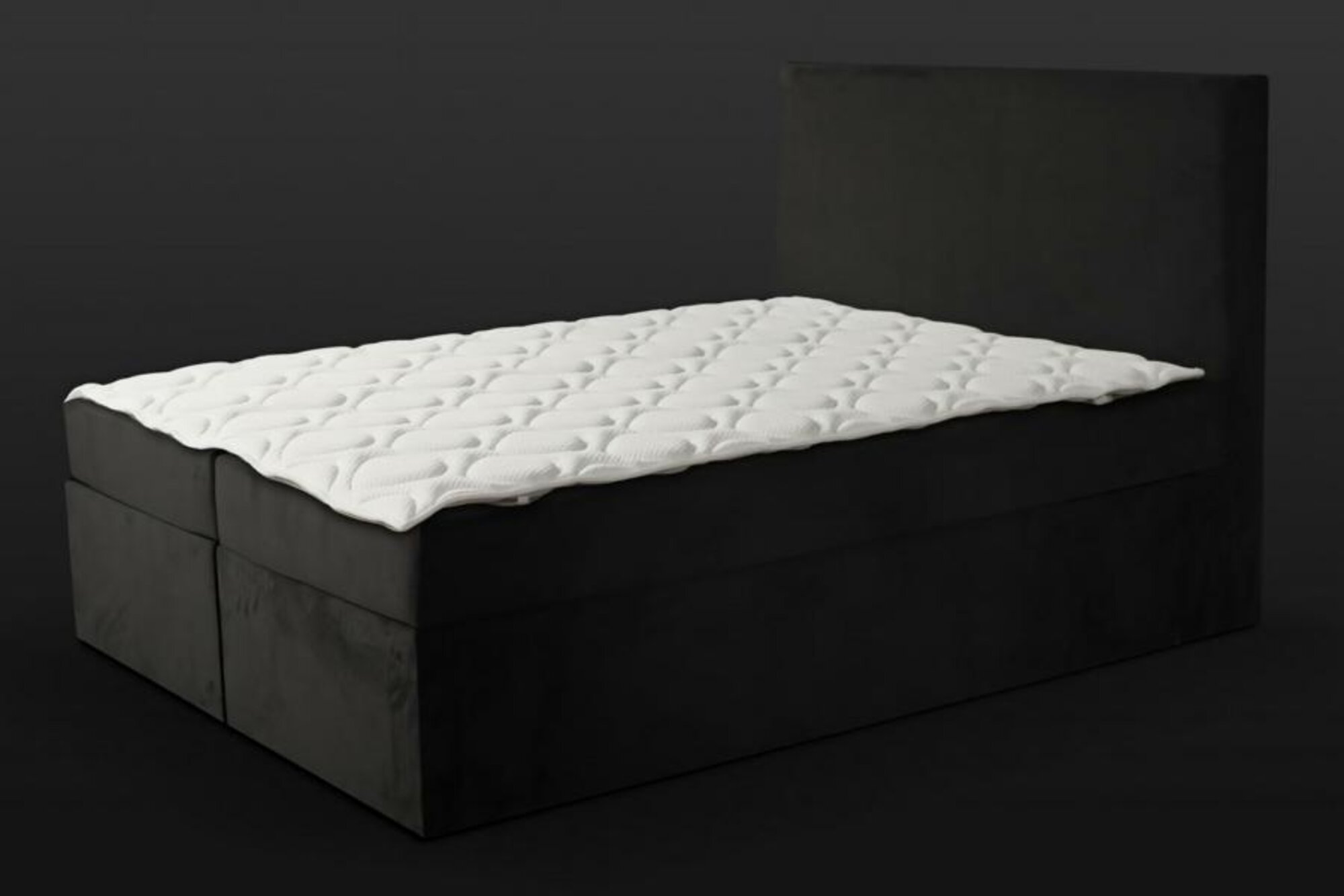 Double bed bedroom bed 180cm mattress black modern style wood