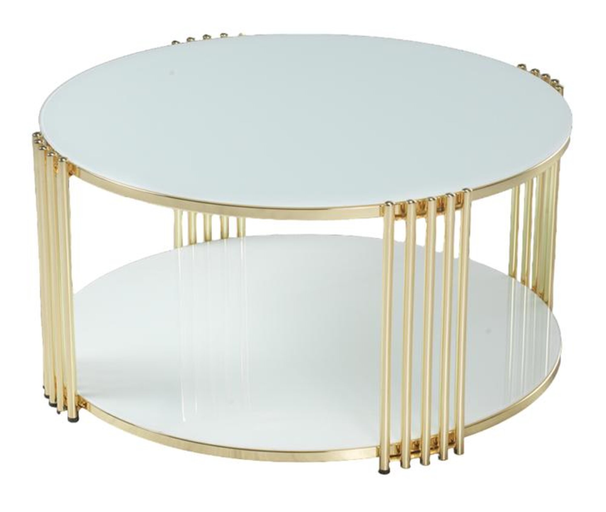 White Luxury Design Coffee Table Metal Elegant Furniture Living Room Round Coffee Tables