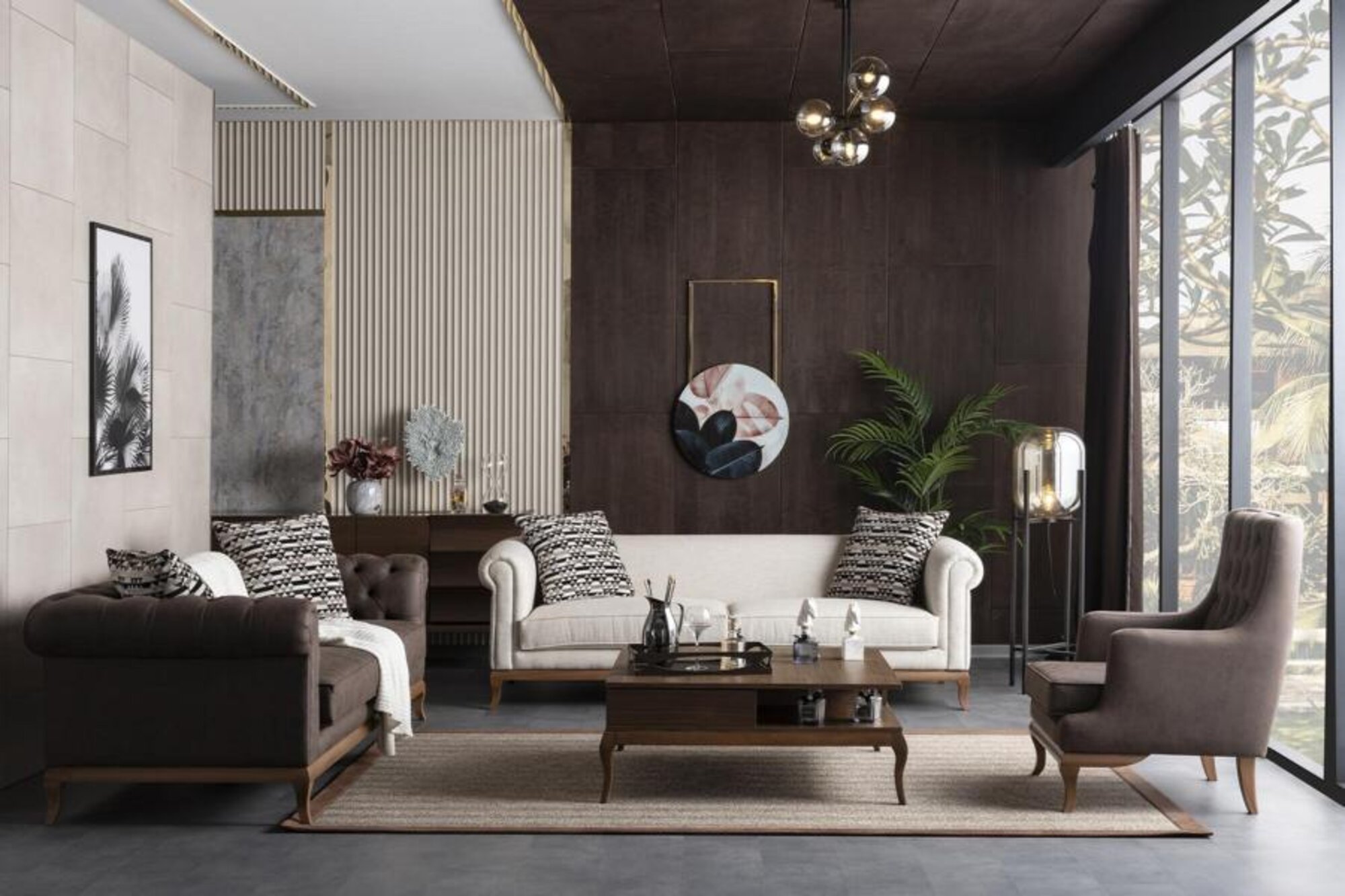 Sofa set living room sofas 3 seater armchair coffee table