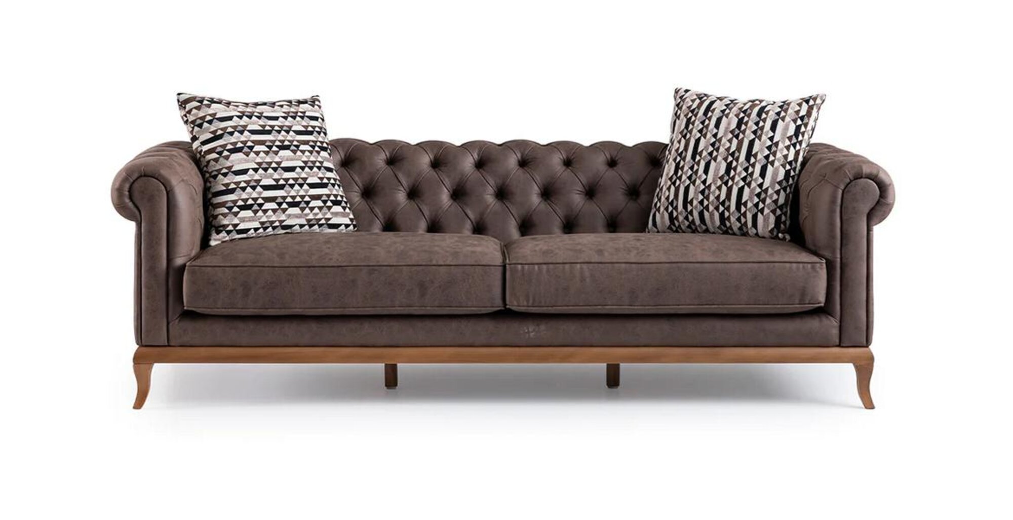 3-Seater Sofa 3-Person Couch Lounge Sofa Upholstered Sofa Faux Leather Chesterfield